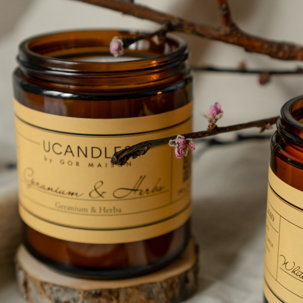 Фото Свеча ароматическая Герань и Травы
