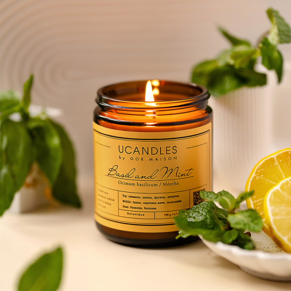 Фото Свеча ароматическая Базилик и Мята